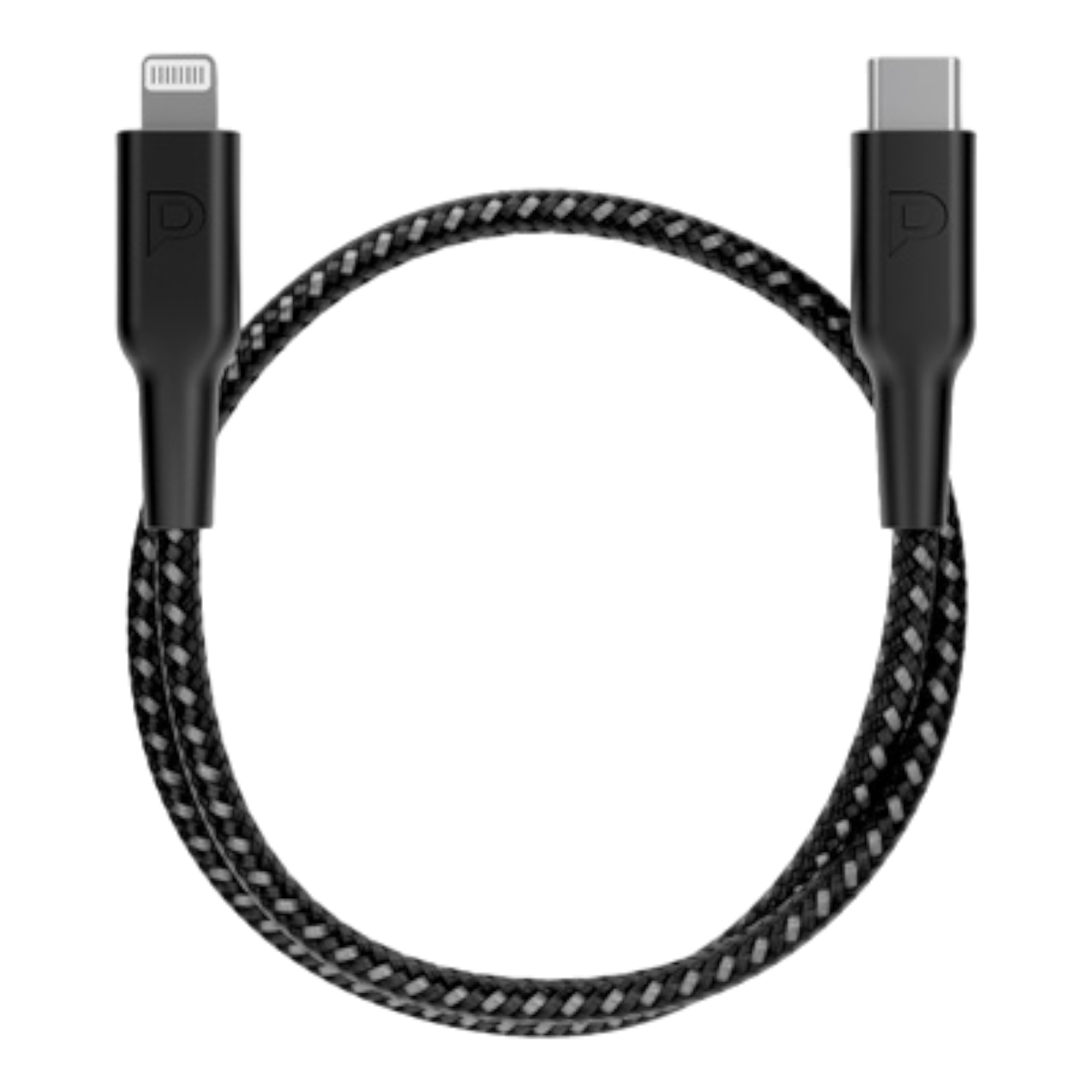 Powerology MFI Braided Type-C to Lightning Cable 30CM - Black - alAsil